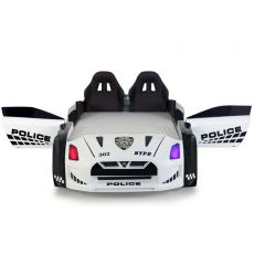 Дитяче ліжко машина GTR Police 190х90 см з підсвіткою, музикою, шкіряний салон, пультом